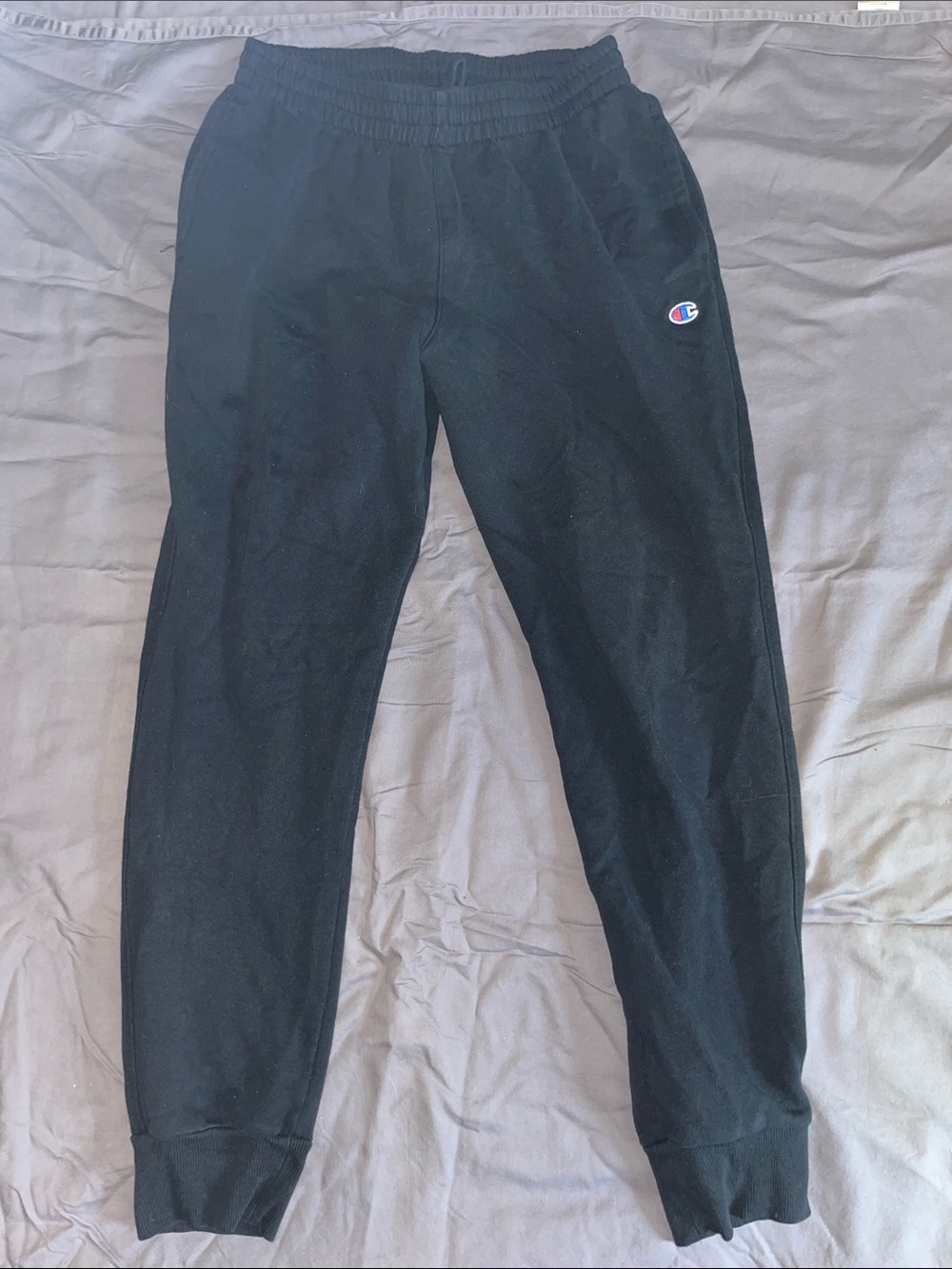 Champion Black Men's Fleece Joggers with Small Logo